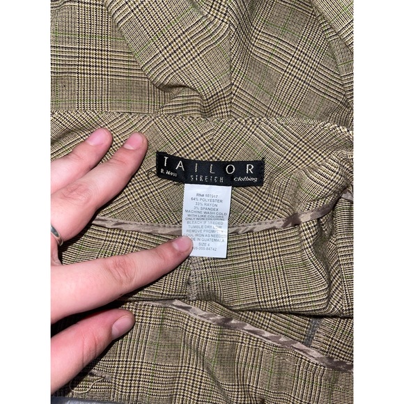 Women’s Green Plaid Tailor B.Moss Stretch Slacks 💚 - Picture 16 of 16